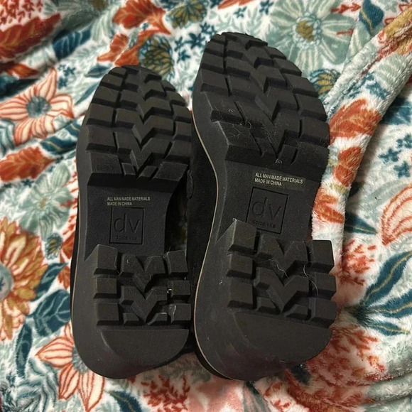 NWOT DV by Dolce Vita Temecula Black Faux Suede Block Oxford Heel Shoes - Picture 5 of 8